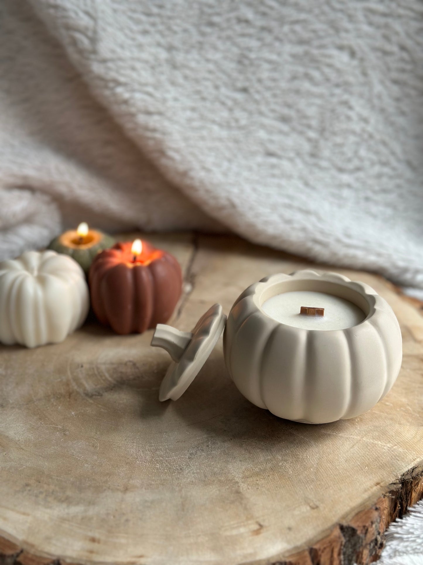Pumpkin Candle Jar | Wood Wick