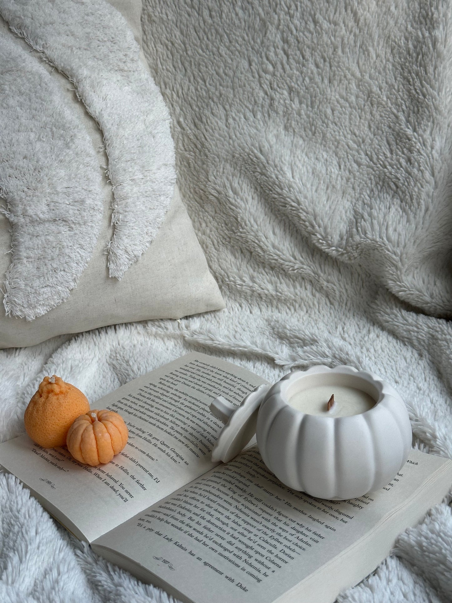 Pumpkin Candle Jar | Wood Wick