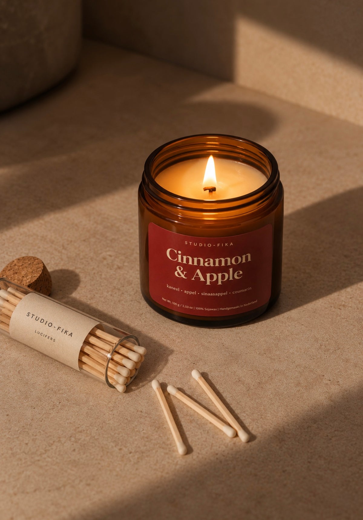 Amber Jar Candle | Cinnamon & Apple