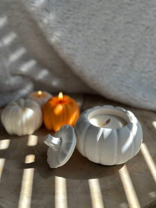 Pumpkin Candle Jar | Wood Wick