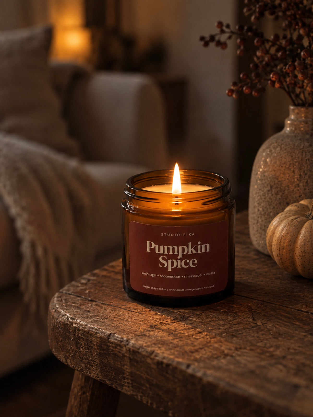 Amber Jar Candle | Pumpkin Spice Geurkaars