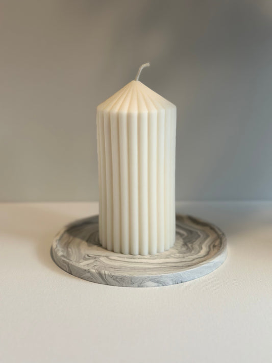 Decoratie Kaars | Ribbel Pillar Large