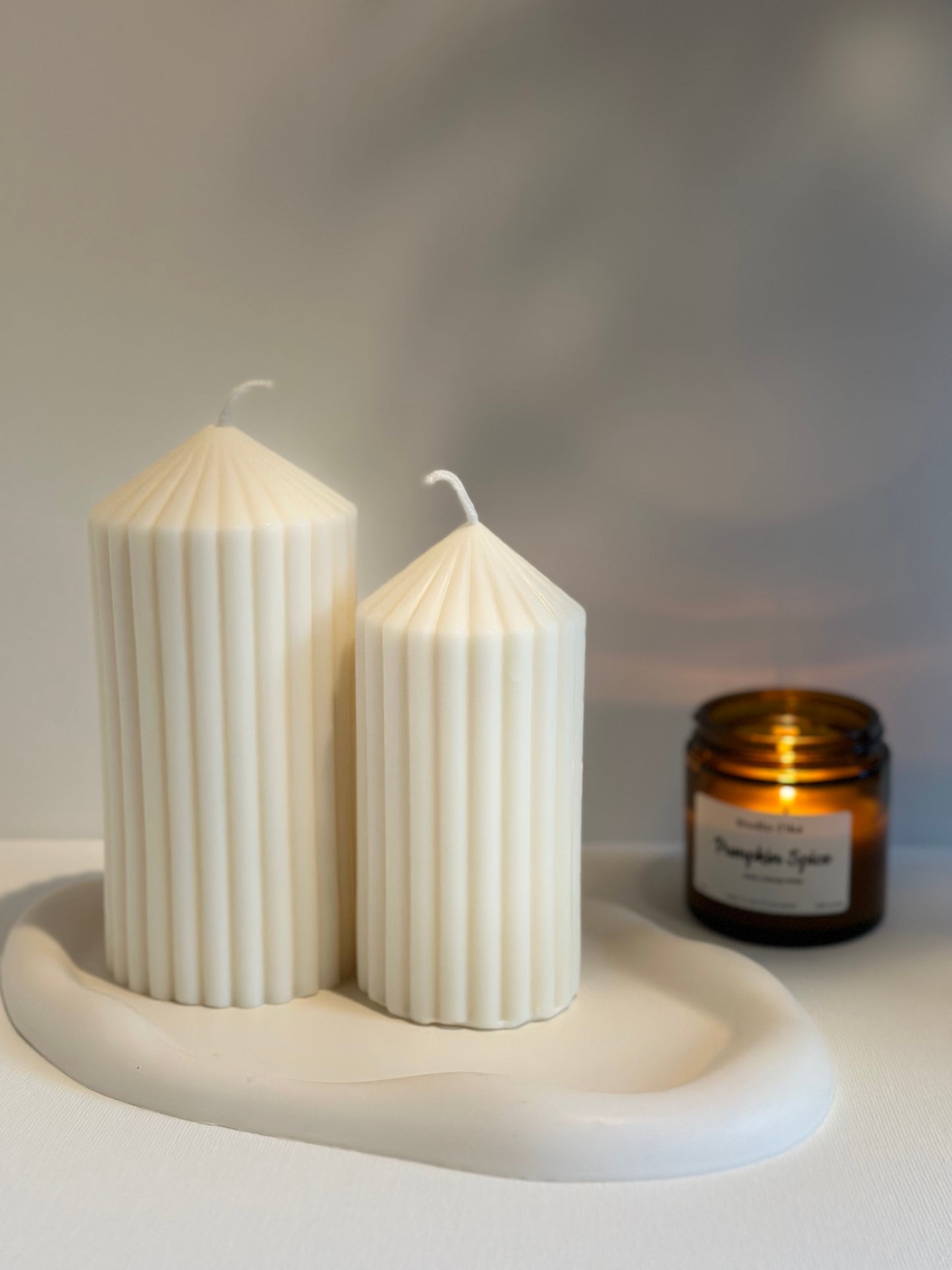 Decoratie Kaars | Ribbel Pillar Medium