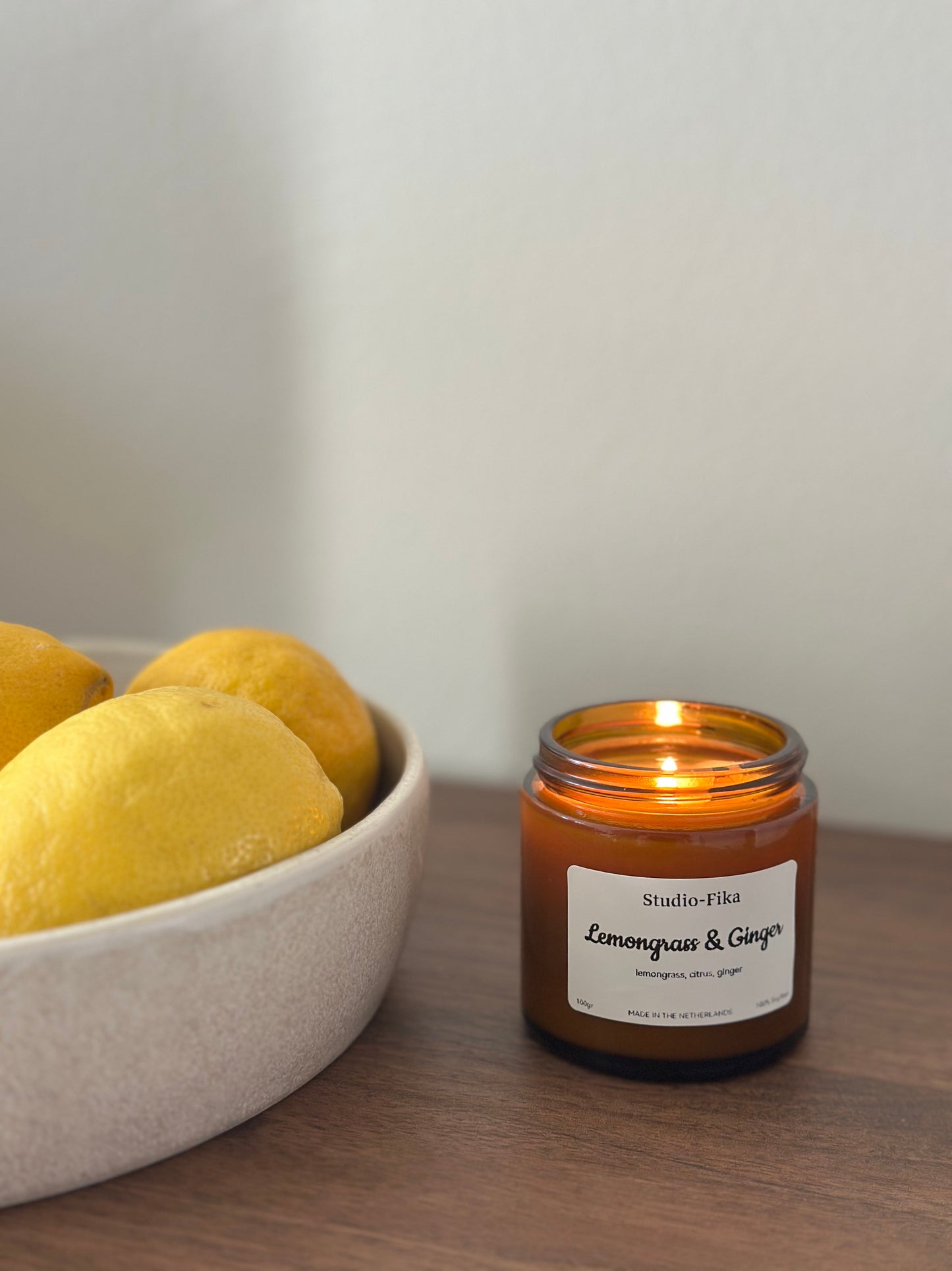 Lemongrass & Ginger Geurkaars | Amber Jar Candle