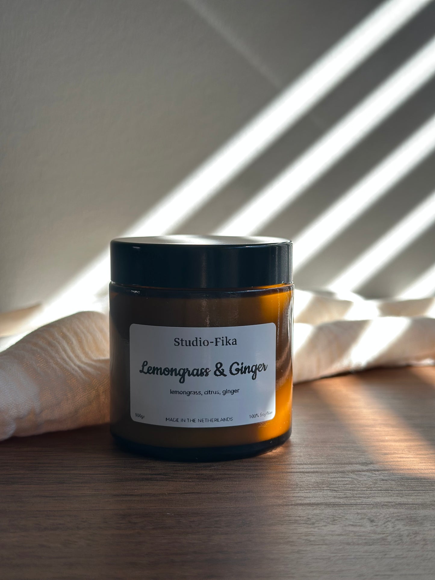 Lemongrass & Ginger Geurkaars | Amber Jar Candle