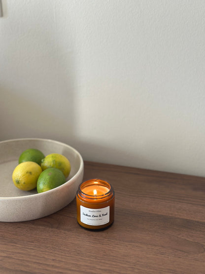 Sicilian Lime & Basil Geurkaars | Amber Jar Candle